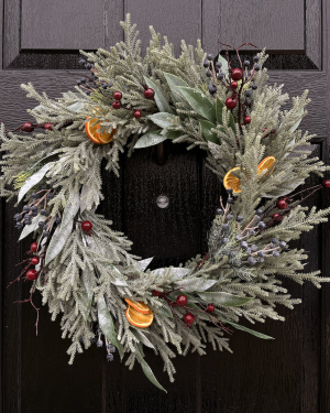 Foliage and Berry - Luxe Faux Winter Wreath, Medium